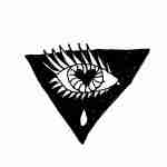 patchwork tattoo ideas, eye black triangle design