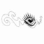 patchwork tattoo ideas, eye and funky fish design