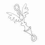 whimsical line drawing tattoo design of an angel
