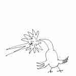 whimsical line drawing tattoo design of a big bird