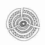 whimsical line drawing tattoo design of a mandala