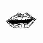 whimsical line drawing tattoo design of a mouth