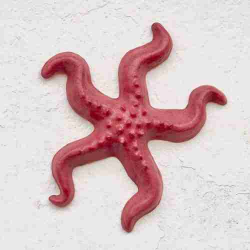 red glazed ceramic wall hanging starfish