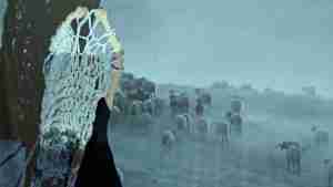 Artmixture Collective collaboration with arm knitting, sounds and video
